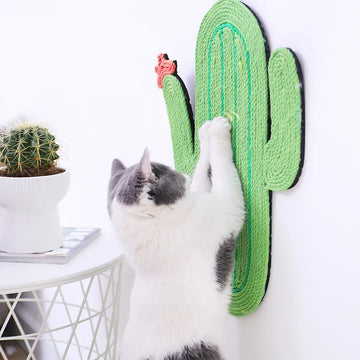 Cactus Sisal Wall Mount Cat Scratch Pad for Indoor Cats