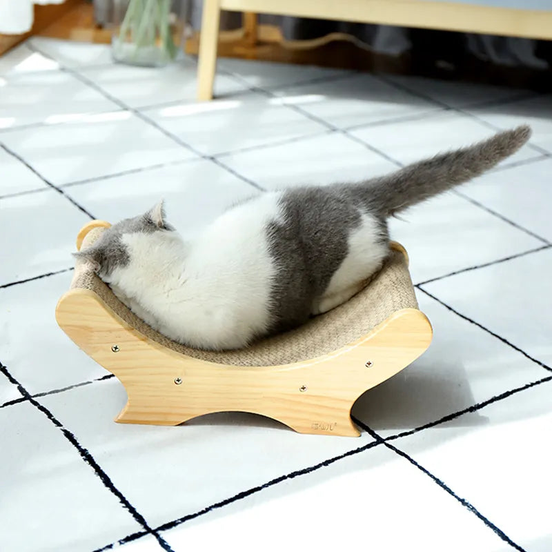 Curved Cat Scratch Board Claw Sharpener Lounge for Cats