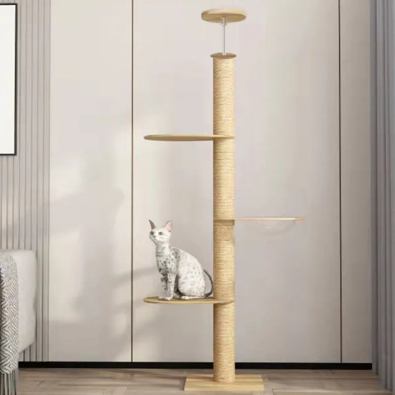 Wooden Cat Climbing Tower for Indoor Cats